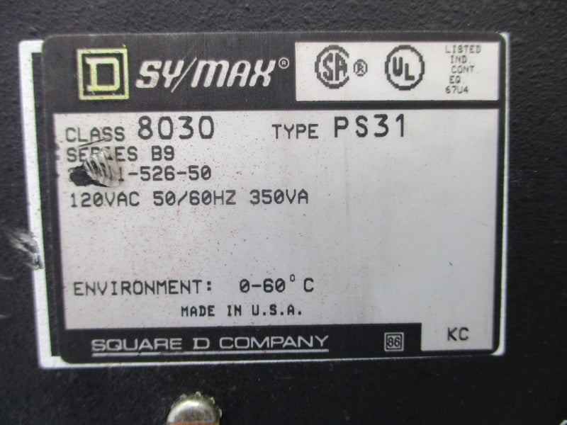 SQUARE D 8030PS31 SER. B9 120VAC UNMP