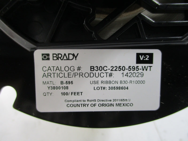 BRADY B30C-2250-595-WT 142029 2.25"X100FT NSMP