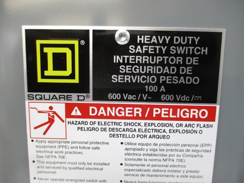 SQUARE D H363 SER. F05 600V 100A NSMP