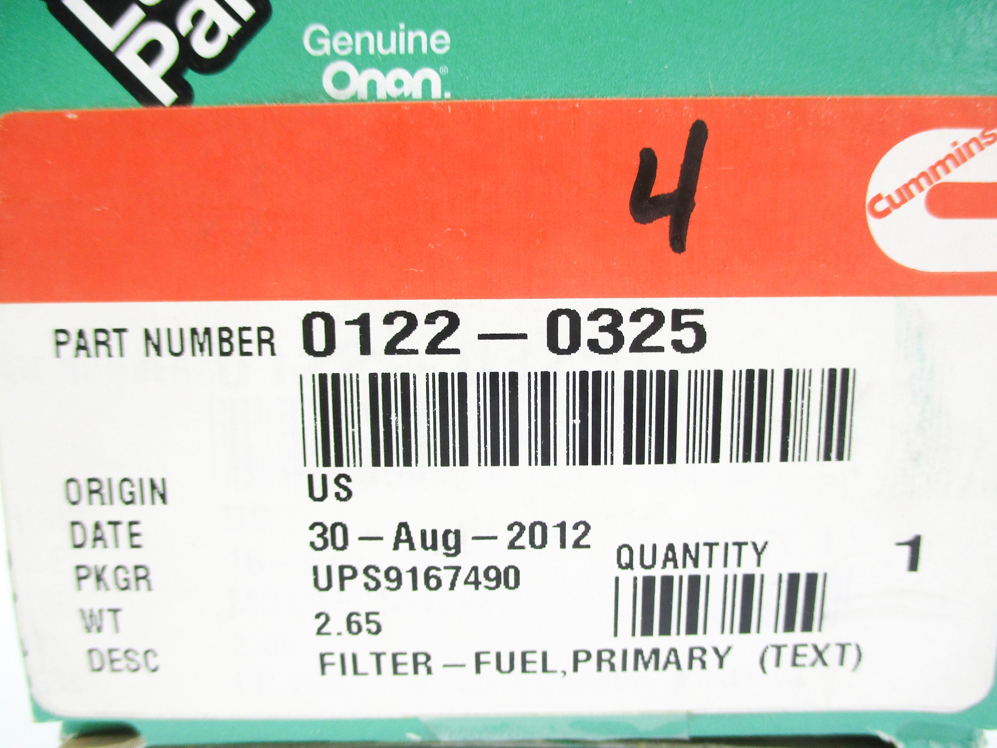 GENUINE ONAN 122-0325 NSMP