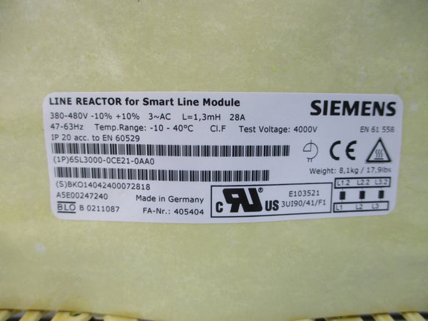 SIEMENS 6SL3000-0CE21-0AA0 380-480VAC 28A NSMP