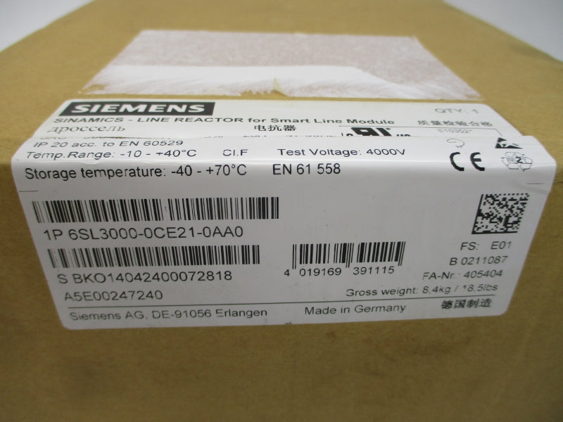 SIEMENS 6SL3000-0CE21-0AA0 380-480VAC 28A NSMP