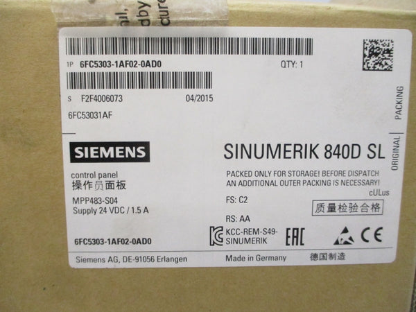 SIEMENS 6FC5303-1AF02-0AD0 24VDC 1.5A NSMP