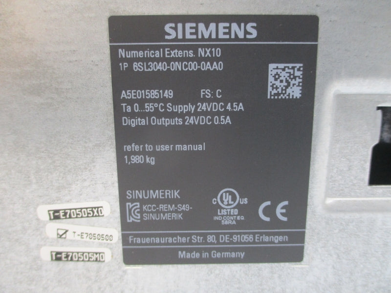 SIEMENS 6SL3040-0NC00-0AA0 24VDC 4.5A NSMP