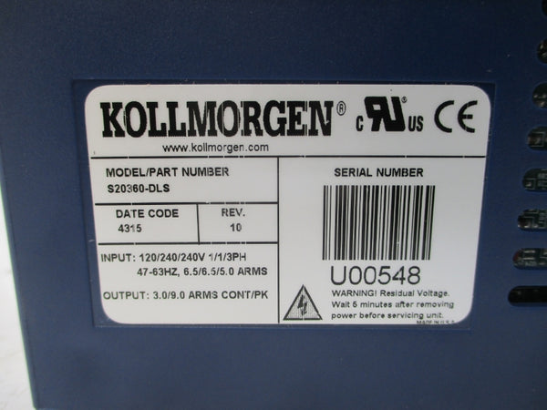 KOLLMORGEN S20360-DLS 240V 6.5A NSMP