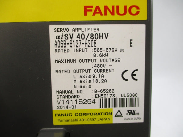 FANUC A06B-6127-H208 565-679V 9.1/18.2A UNMP