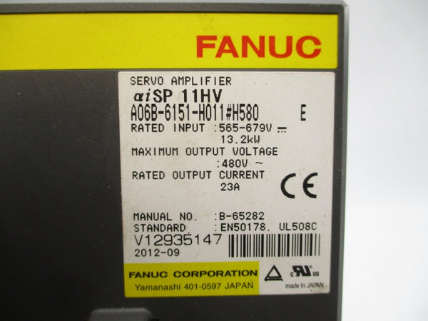 FANUC A06B-6151-H011#H580 565-679V 23A UNMP