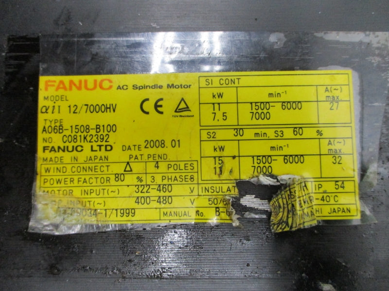 FANUC A06B-1508-B100 322-460/400-480VAC 27/32A (AS PICTURED) NSNP