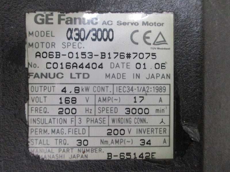 FANUC A06B-0153-B176#7075 168VAC 17A UNMP