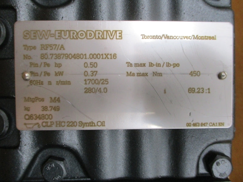 SEW-EURODRIVE RF57DRS71S4BE05HR/MM03/C* 380-500V 1.10A NSMP