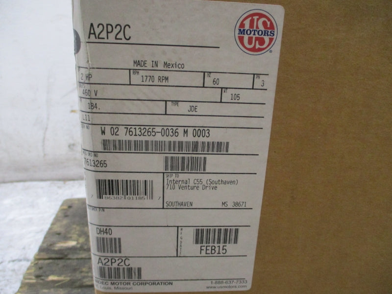 US MOTORS A2P2C DH40 460V 2.60A NSMP