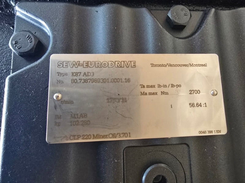 SEW-EURODRIVE K87AD3 NSMP
