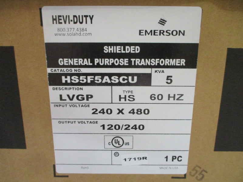 HEVI-DUTY EMERSON HS5F5ASCU 240/480V NSMP