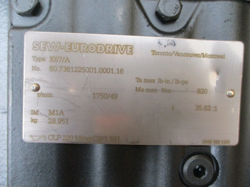 SEW-EURODRIVE K67/A NSMP