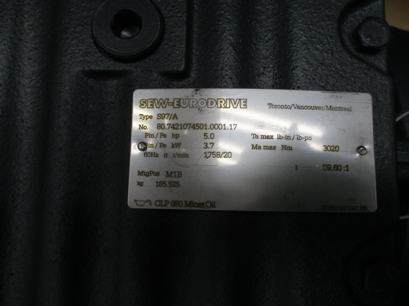 SEW-EURODRIVE S97DRN100L4 230/460V 14.30/7.20A NSMP