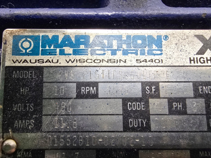 MARATHON ELECTRIC 2VB215TTFS6501EPL 460V 11.8A NSNP