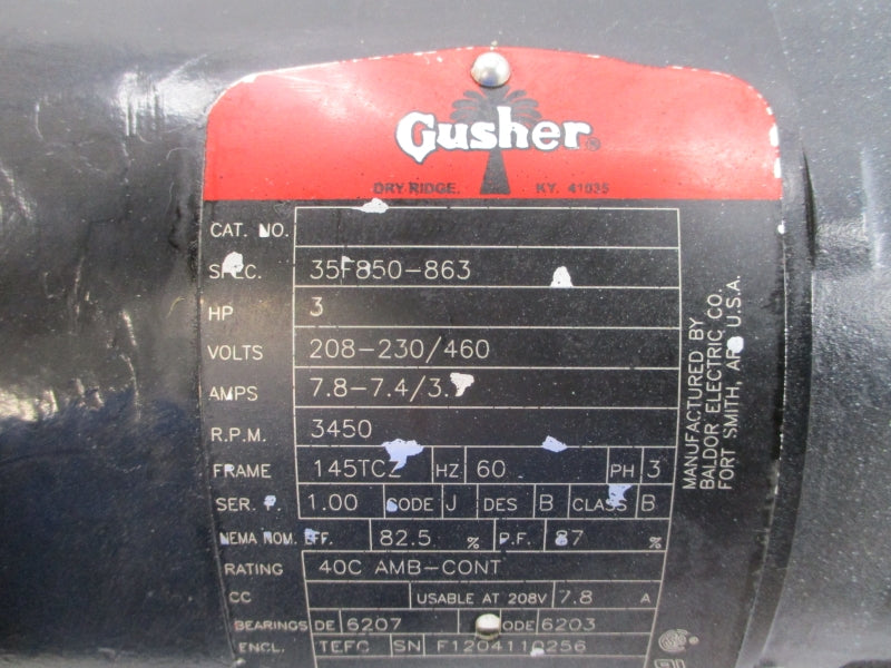 PROCECO 11019NSSEA/3/P W/ GUSHER 35F850-863 208-230/460V 7.8-7.4/3.7A 40PSI NSNP