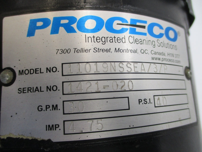 PROCECO 11019NSSEA/3/P W/ GUSHER 35F850-863 208-230/460V 7.8-7.4/3.7A 40PSI NSNP