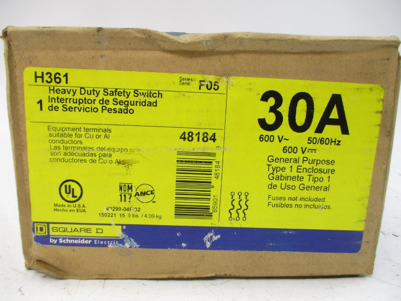 SQUARE D H361 SER. F05 600V 30A NSFS