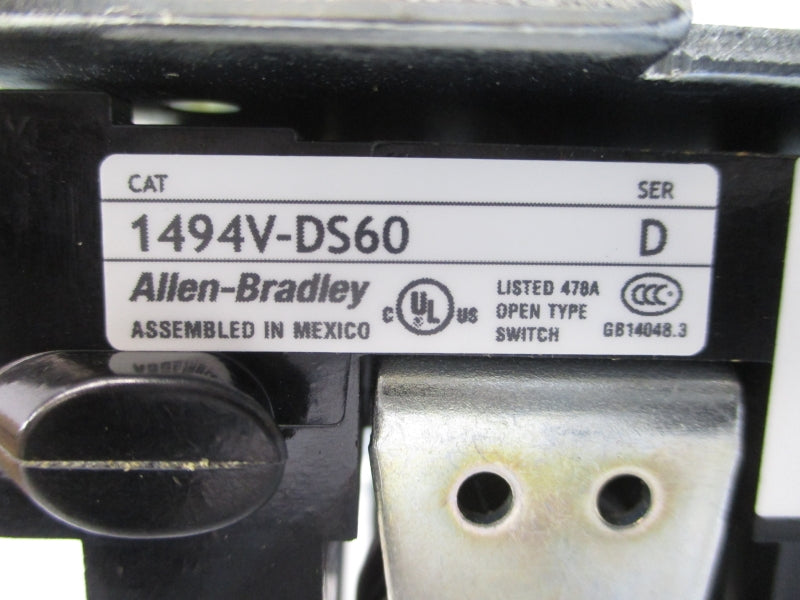ALLEN BRADLEY 1494V-DS60 SER. D 600V 60A (BR/WH) NSMP