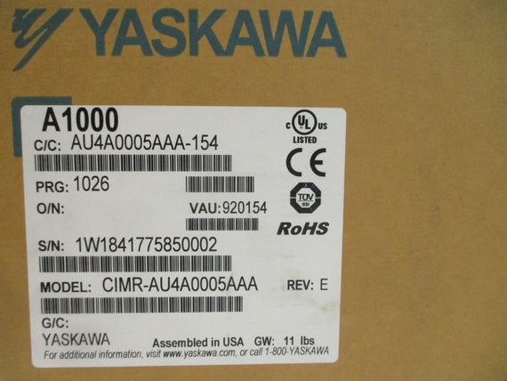 YASKAWA CIMR-AU4A0005AAA 380-480VAC 5.9/4.4A REV. E NSMP