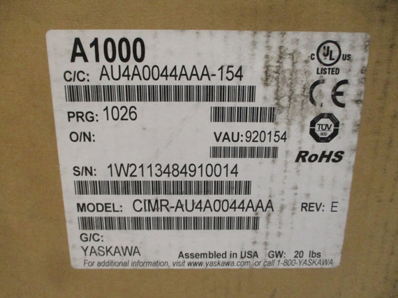 YASKAWA CIMR-AU4A0044AAA 380-480VAC 52/44A REV. E NSMP