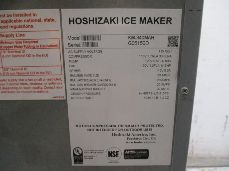 HOSHIZAKI KM-340MAH 115/120VAC 20A NSNP