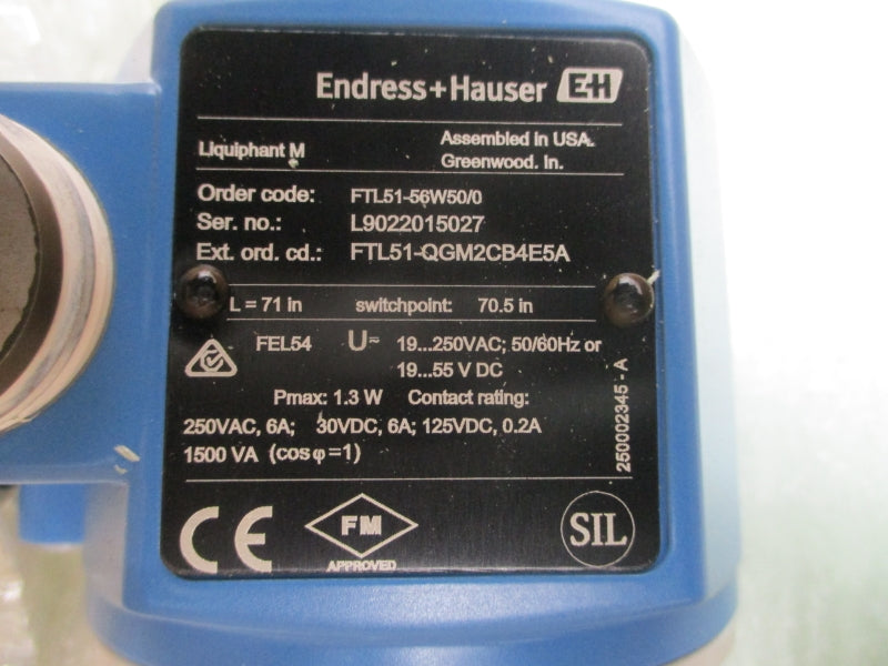 ENDRESS+HAUSER FTL51-QGM2CB4E5A 943491-9000 19-250VAC 6A NSMP