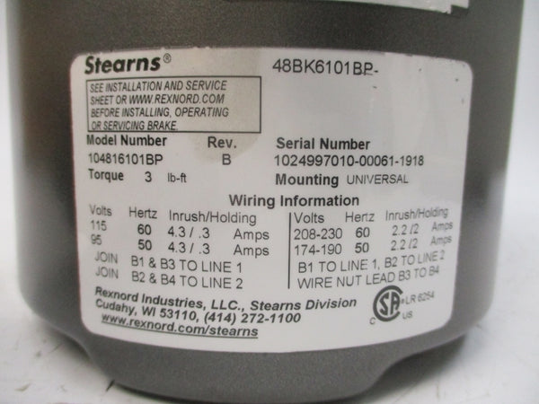 BALDOR BM3538 34K44-97-B 208-230/460V 1.9-1.8/.9A NSMP