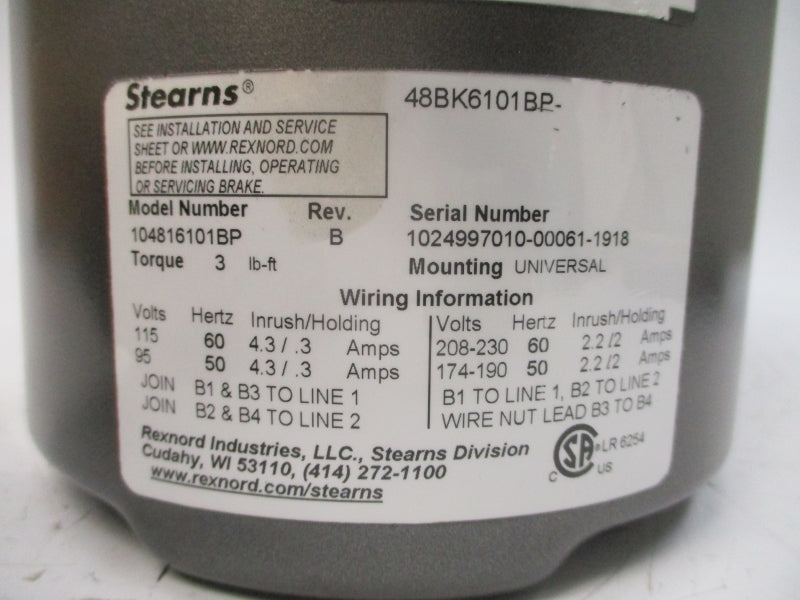 BALDOR BM3538 34K44-97-B 208-230/460V 1.9-1.8/.9A NSMP