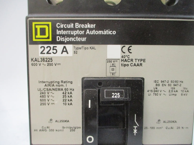SQUARE D KAL36225 SER. 2 600V 225A (BL/Y) NSMP