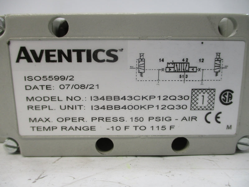 AVENTICS I34BB43CKP12Q30 100-115/110-120V .60A 150PSI NSNP