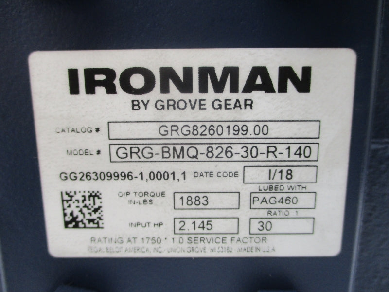 GROVE GEAR GRG8260199.00 GRG-BMQ-826-30-R-140 NSNP
