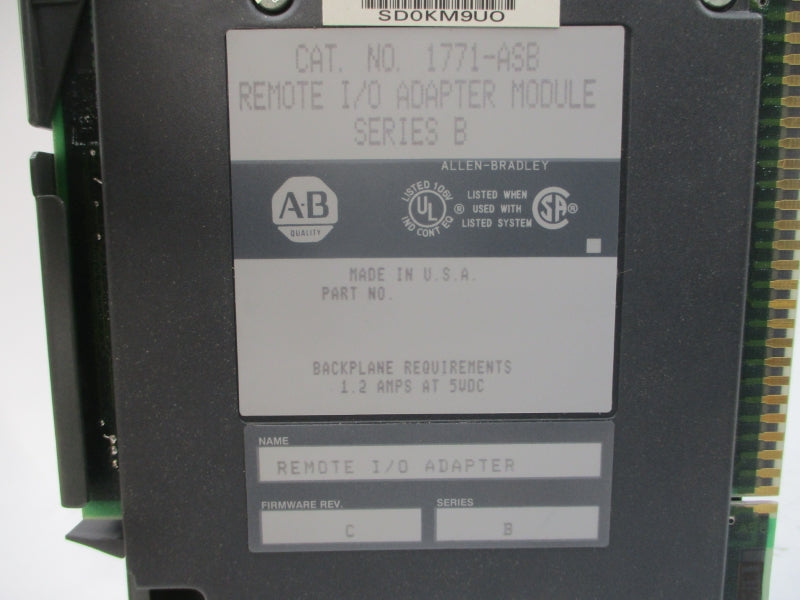 ALLEN BRADLEY 1771-ASB SER. B F/W C 5VDC 1.2A NSMP