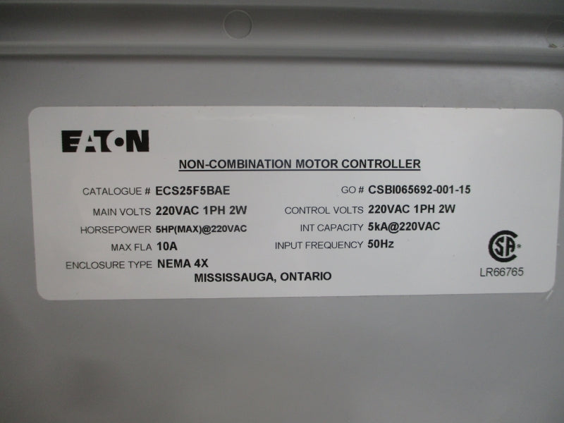 EATON ECS25F5BAE 220VAC 10A NSNP