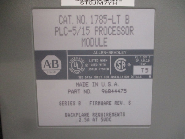 ALLEN BRADLEY 1785-LT SER. B F/W S 5VDC 2.5A NSMP