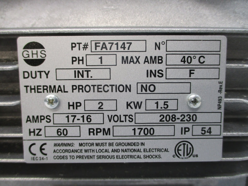 GHS FA7147 P3302-1 208-230V 17-16A NSNP