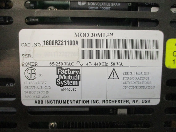 ABB 1800RZ21100A 30ML 85-250VAC UNMP