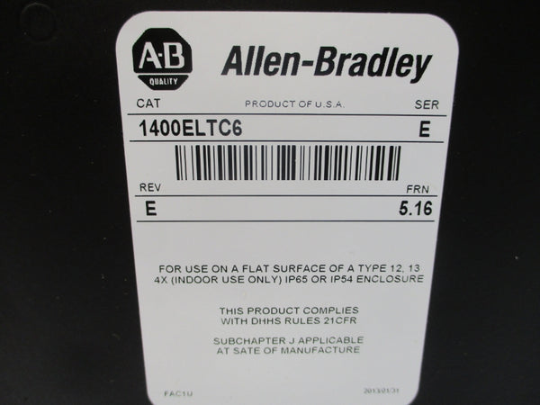 ALLEN BRADLEY 1400ELTC6 SER. E F/W 5.16 250VAC 10A REV. E NSNP