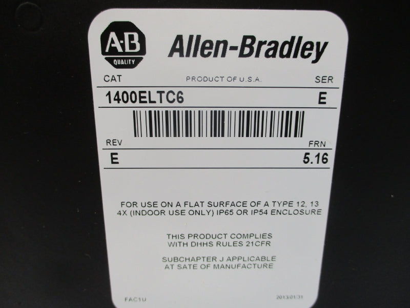 ALLEN BRADLEY 1400ELTC6 SER. E F/W 5.16 250VAC 10A REV. E NSNP