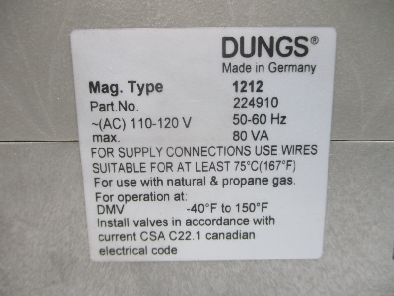 DUNGS DMV-DLE703/602 224847 110-120VAC 5-7PSI NSMP