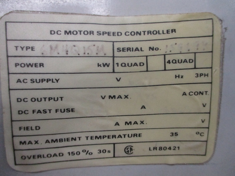 EMERSON INDUSTRIAL CONTROLS 6M4Q15M NSNP