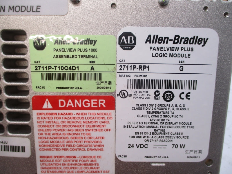 ALLEN BRADLEY 2711P-T10C4D1 SER. A 24VDC NSMP