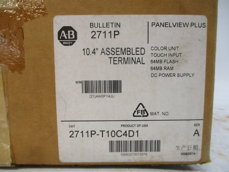 ALLEN BRADLEY 2711P-T10C4D1 SER. A 24VDC NSMP