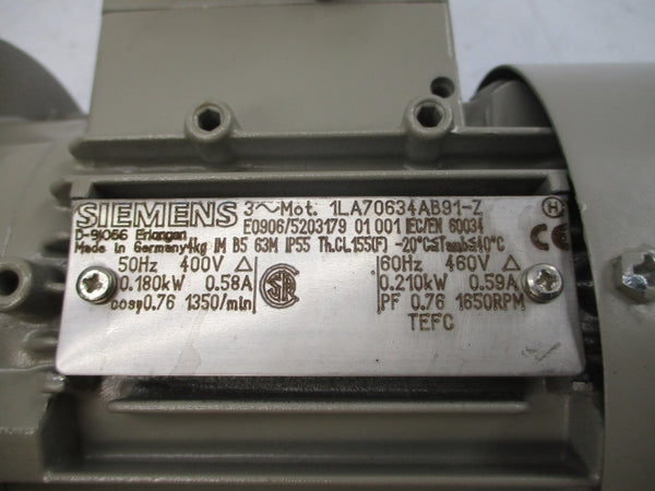 SIEMENS 1LA70634AB91-Z 460V 0.59A NSNP