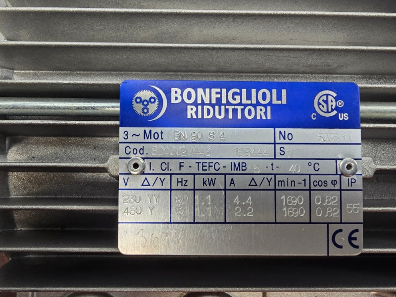 BONFIGLIOLI BN90S4 8D40020443 230/460V 4.4/2.2A NSNP