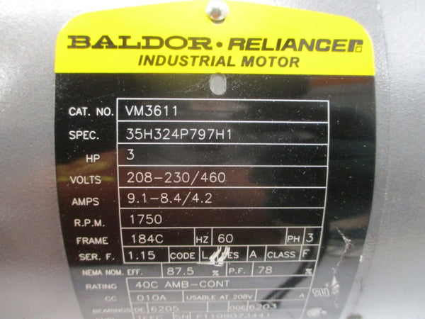 BALDOR VM3611 35H324P797H1 208-230/460V 9.1-8.4/4.2A NSNP