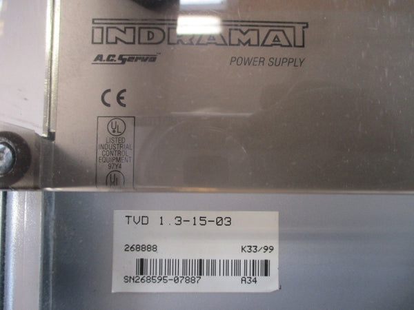 INDRAMAT TVD1.3-15-03 268888 380-480VAC 32A (AS PICTURED) UNMP