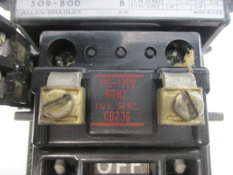 ALLEN BRADLEY 509-BOD SER. B 110/115-120V 27A (AS PICTURED4) UNMP
