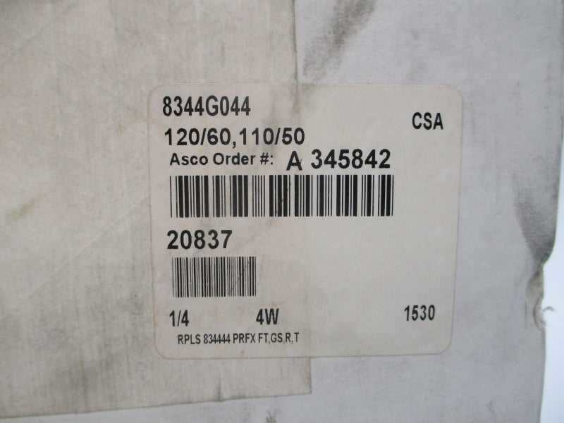 ASCO 8344G044 110/120V 1/4" NSFS